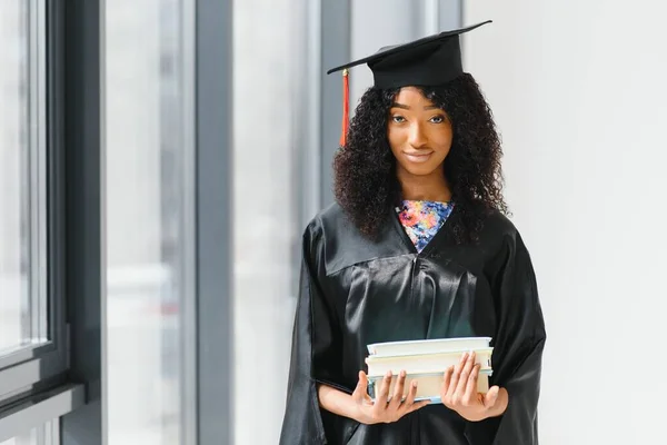 Excited African American Woman Her Graduation — Stock Photo, Image