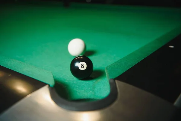 Bola Preta Tiro Jogo Snooker — Fotografia de Stock