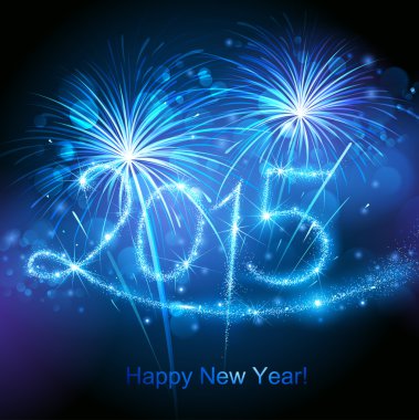 New Year 2015 fireworks clipart