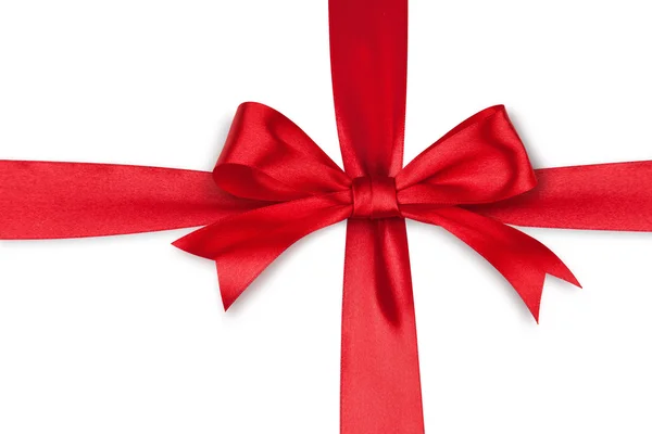 Red satin bow — Stock Photo, Image