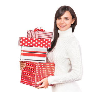 hediyeler ile güzel kız