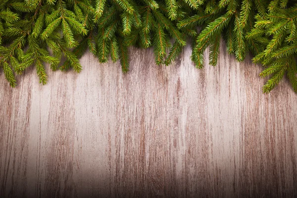 가문비나무 가지가 달린 크리스마스 배경 — 스톡 사진