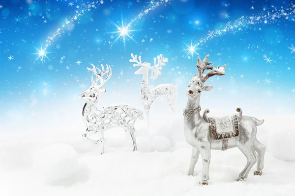 Kerstmis achtergrond met herten — Stockfoto