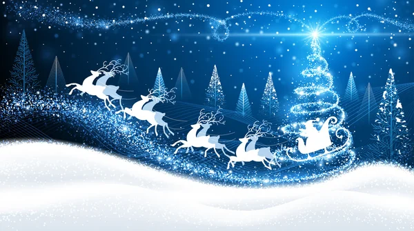 サンタとクリスマスの背景 — ストックベクタ