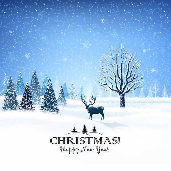 Ren geyikli Noel kartı