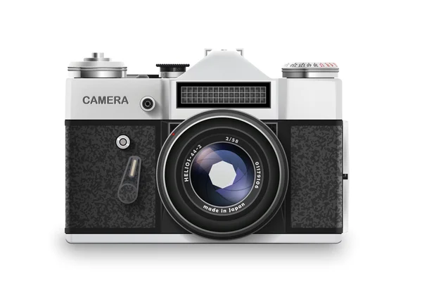 Una vieja cámara fotográfica. Vector — Vector de stock