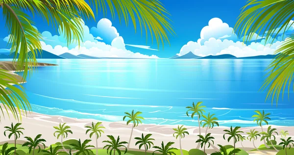 Île tropicale. Vecteur — Image vectorielle