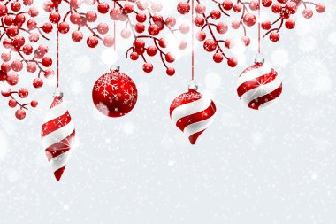 Noel kırmızı süslemeleri
