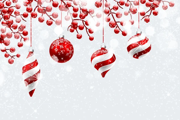 Vánoční červené dekorace — Stockový vektor