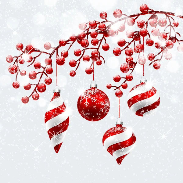 Decoraciones rojas de Navidad — Archivo Imágenes Vectoriales