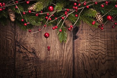 Köknar dallı Noel arkaplanı