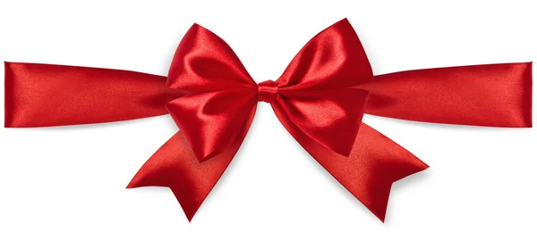 Red satin bow — Stock Photo, Image