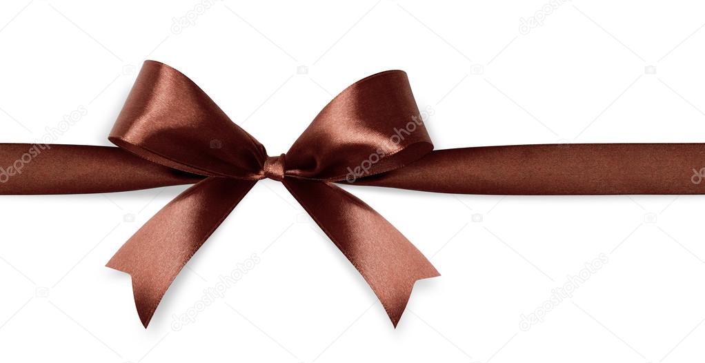 Brown satin bow