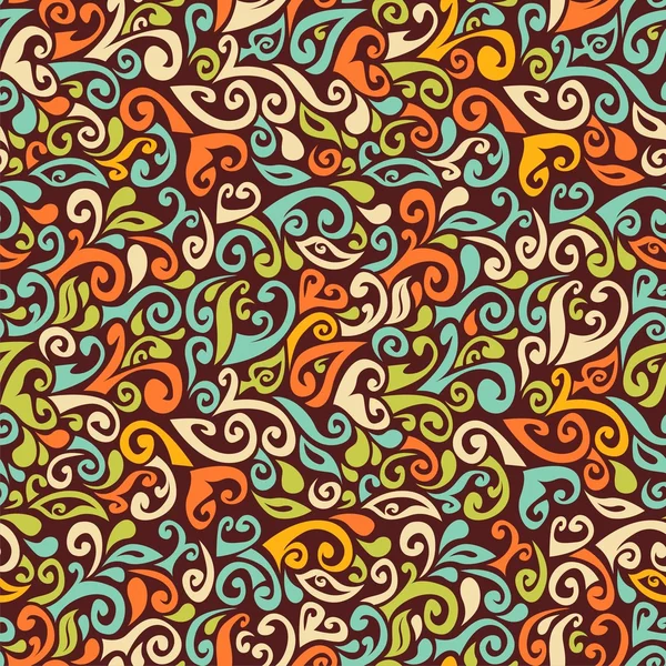 Seamless pattern consists of colorful doodles — Stock Vector