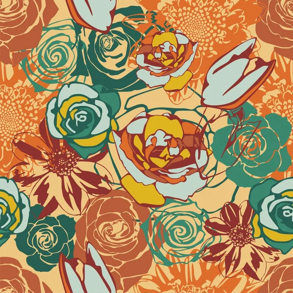 Fondo floral sin costuras — Vector de stock