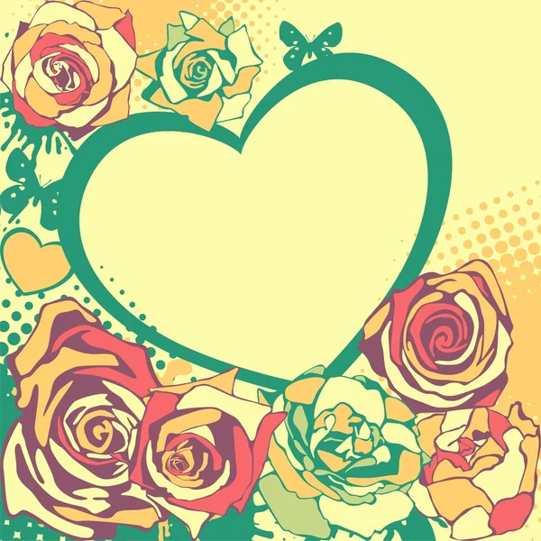 Floral hart voor Valentijnsdag — Stockvector