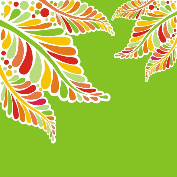 Vector mönster från färgglada löv och doodles Vektorgrafik