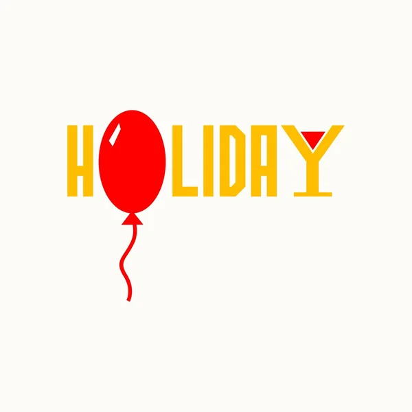 Logo mit Wort Urlaub und Luftballon — Stockvektor