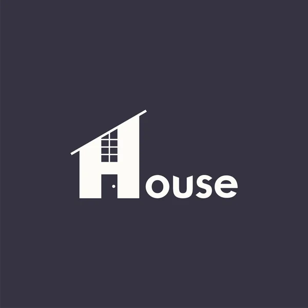 ワード ハウスのロゴの家 — ストックベクタ