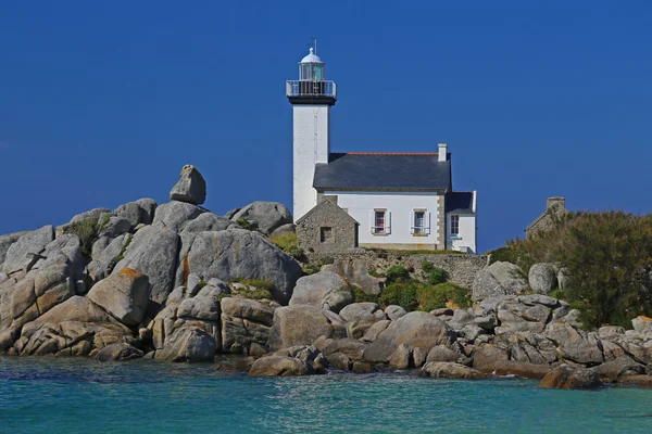 Fyrtornet Pontusval, Bretagne, Frankrike — Stockfoto