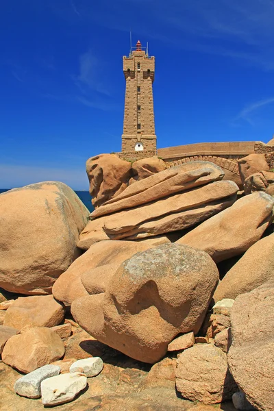 Lighthouse of Ploumanac'h, Brittany, France — Stock Photo, Image