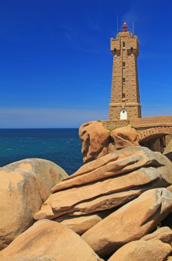 Deniz feneri Ploumanac'h, Brittany, Fransa