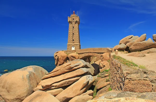 Lighthouse of Ploumanac'h, Brittany, France — Stock Photo, Image