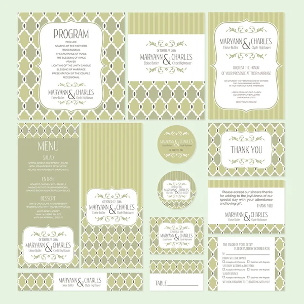 Ensemble de cartes de mariage Illustrations De Stock Libres De Droits