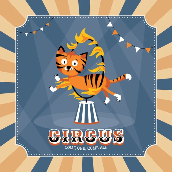 Vintage circus card — Stock Vector