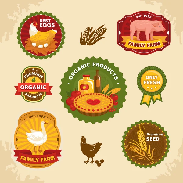 Vintage farm labels — Stock Vector