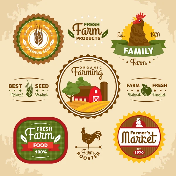 Vintage farm labels — Stock Vector