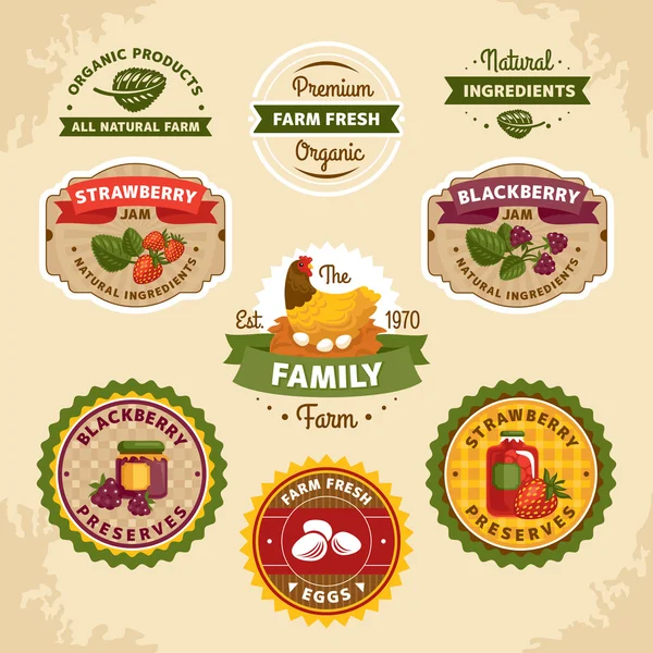 Vintage farm labels — Stock Vector