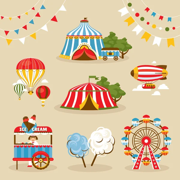 Set of country fair objects — ストックベクタ