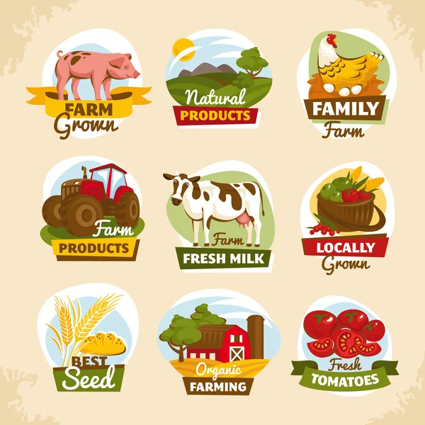 Vintage farm labels — Stock Vector