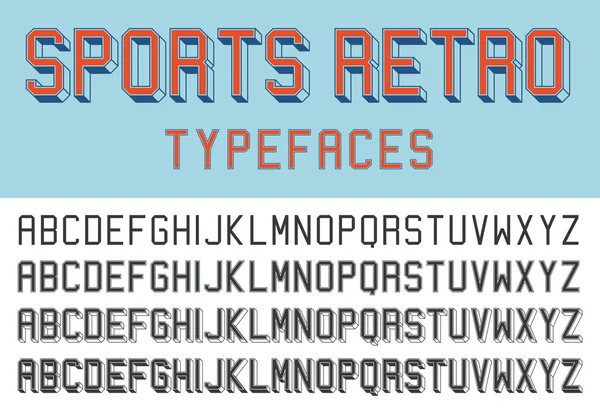 Sport retro lettertypen — Stockvector