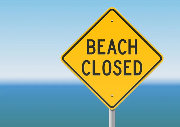 Strand gesloten teken — Stockvector