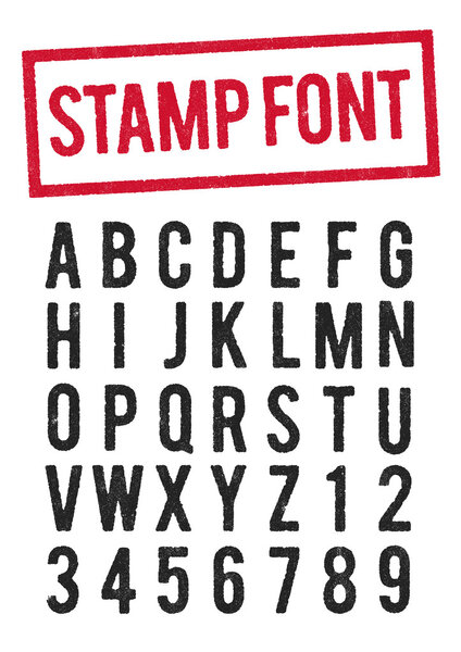 Stamp worn typeface