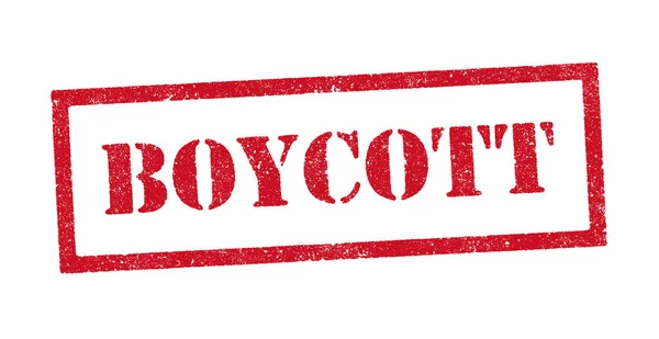 Векторная Иллюстрация Слова Boycott Red Ink Stamp — стоковый вектор