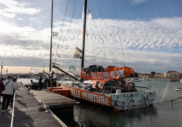 Les Sables Olonne Frankrijk Oktober 2020 Kevin Escoffier Boot Prb — Stockfoto