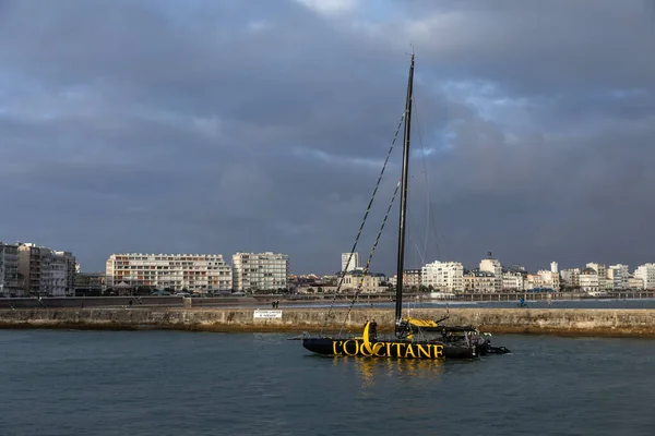 Les Sables Olonne Francia Ottobre 2020 Armel Tripon Boat Occitane — Foto Stock