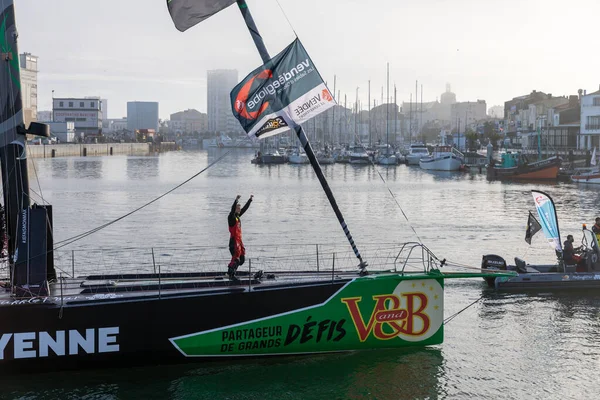 Les Sables Olonne Frankrijk November 2020 Maxime Sorel Boot Mayenne — Stockfoto