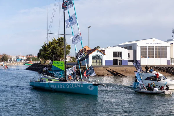 Les Sables Olonne Francia Novembre 2020 Stephane Diraison Boat Time — Foto Stock