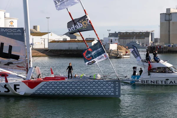 Les Sables Olonne França Novembro 2020 Barco Isabelle Joschke Macsf — Fotografia de Stock