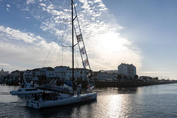 Les Sables Olonne Francia Novembre 2020 Sebastien Destremau Boat Merci — Foto Stock