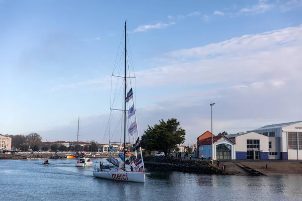 Les Sables Olonne Francia Novembre 2020 Sebastien Destremau Boat Merci — Foto Stock