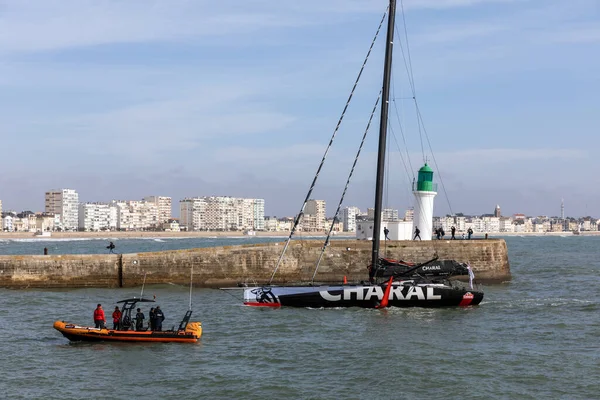 Les Sables Olonne França Novembro 2020 Jeremie Beyou Boat Charal — Fotografia de Stock