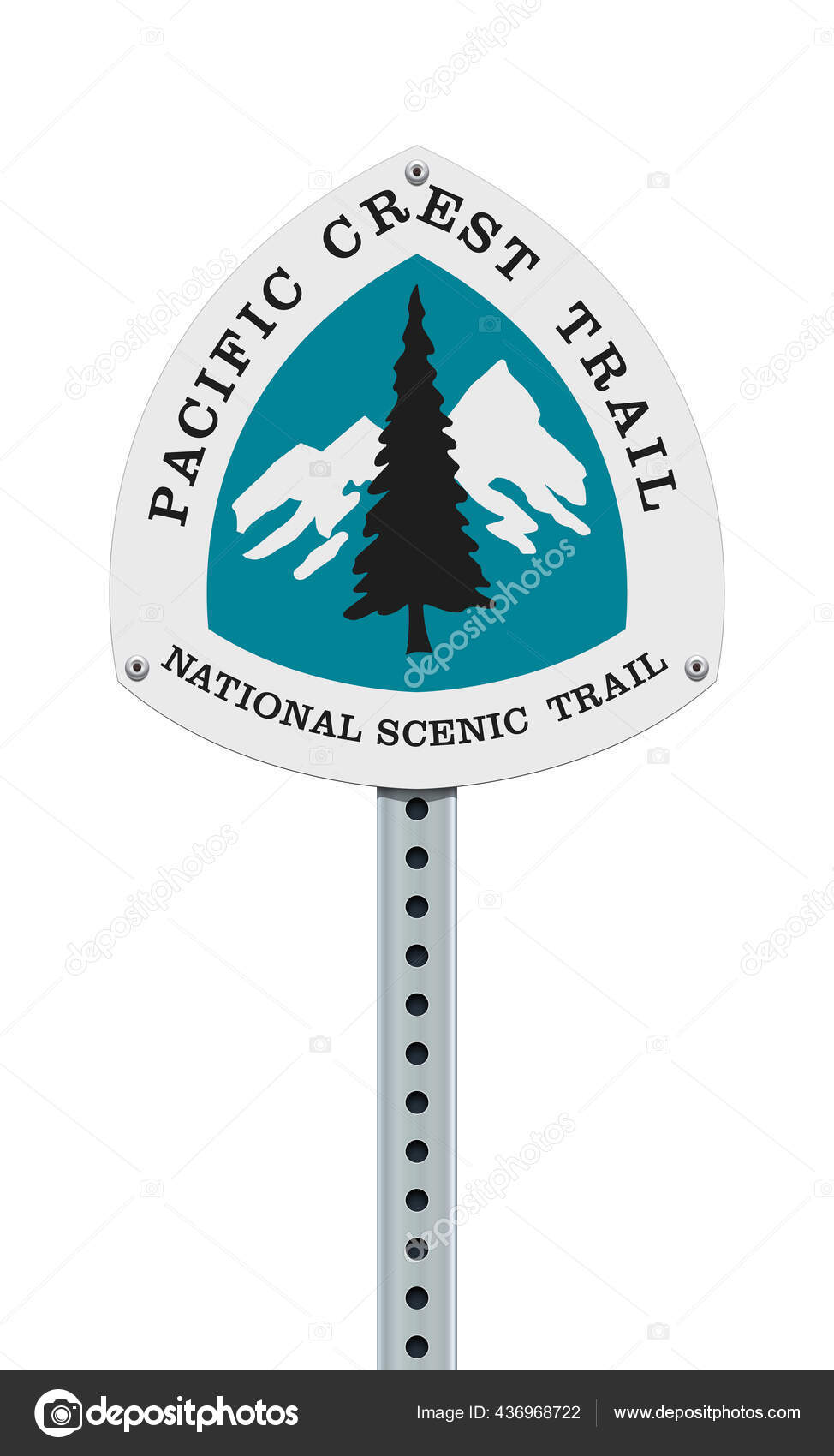 Vector Illustration Pacific Crest Trail Road Sign Post Stock Vector by ©Thomaspajot 436968722