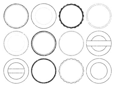 Farklı yuvarlak pulların vektör illüstrasyonu
