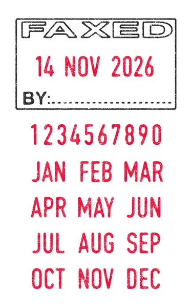 Vektorové Znázornění Faxovaného Razítka Upravitelná Data Den Měsíc Rok Inkoustovými — Stockový vektor