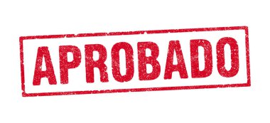 Kırmızı mürekkeple İspanyolca Aprobado (Onaylandı) sözcüğünün vektör illüstrasyonu